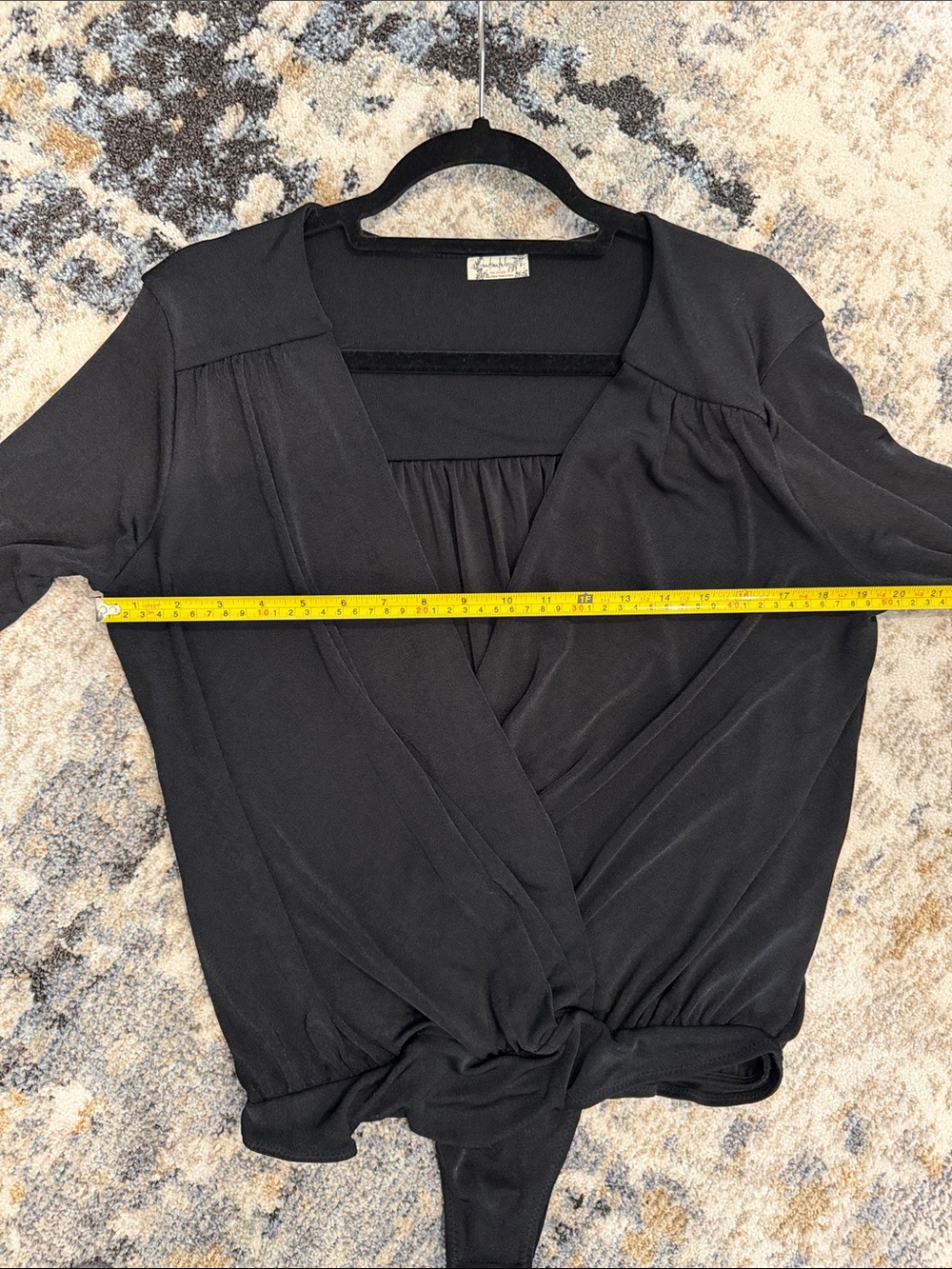 Free People Black Draped Long-Sleeve Bodysuit - Picture 9 of 10